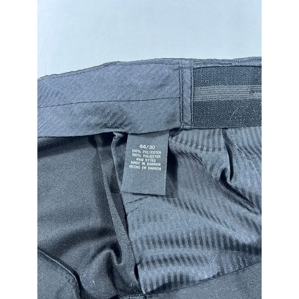Savane Men's Navy Blue Pleated Dress Pants Cuffed 44x30 Polyester Trousers